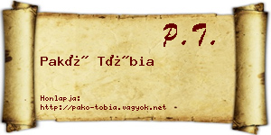 Pakó Tóbia névjegykártya